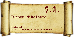 Turner Nikoletta névjegykártya